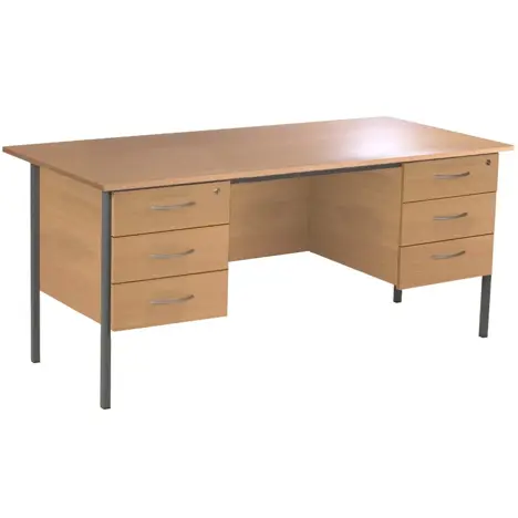 Teacher Desk - 1800 - 6 Drawer - Beech